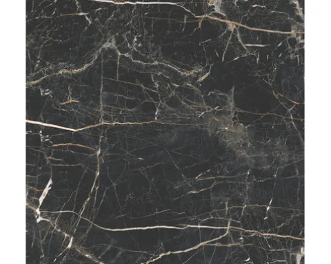 Feinsteinzeug Wand- und Bodenfliese Marquina 119,7 x 119,7 x 0,8 cm gold matt rektifiziert (Nenngröße 120x120 cm)