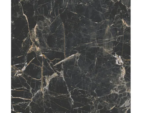 Feinsteinzeug Wand- und Bodenfliese Marquina 119,7 x 119,7 x 0,8 cm gold matt rektifiziert (Nenngröße 120x120 cm)