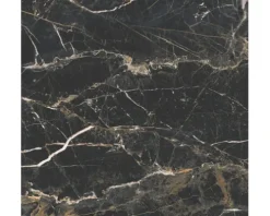Feinsteinzeug Wand- und Bodenfliese Marquina 119,7 x 119,7 x 0,8 cm gold matt rektifiziert (Nenngröße 120x120 cm)