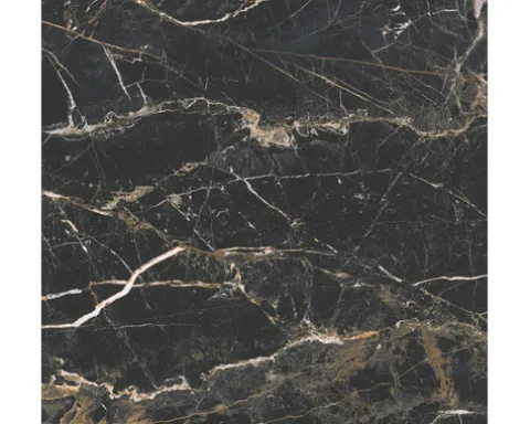Feinsteinzeug Wand- und Bodenfliese Marquina 119,7 x 119,7 x 0,8 cm gold matt rektifiziert (Nenngröße 120x120 cm)