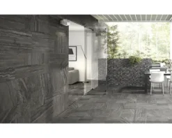 Feinsteinzeug Wand- und Bodenfliese Portman anthrazit 45 x 90cm