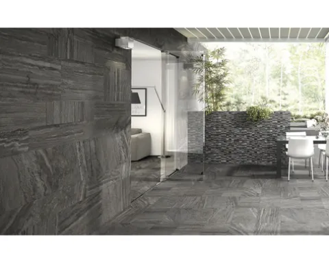 Feinsteinzeug Wand- und Bodenfliese Portman anthrazit 45 x 90cm