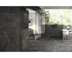 Feinsteinzeug Wand- und Bodenfliese Portman anthrazit 45 x 90cm