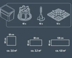 FLAIRSTONE Verlege- und Nivelliersystem-Set für Terrassenplatten (Set = 10 Plattenlager)
