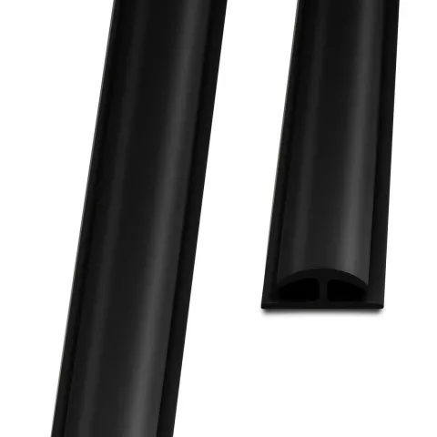 FLOORDIREKT Doppeleinfassleiste Übergangsprofil Jersey Selbstklebend 24 x 35 mm Schwarz