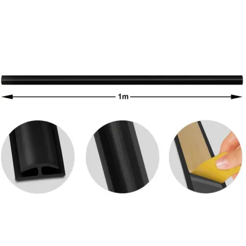 FLOORDIREKT Doppeleinfassleiste Übergangsprofil Jersey Selbstklebend 24 x 35 mm Schwarz
