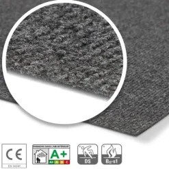 Floordirekt Event- und Messeteppich Sintra - Rollenware - Pflegeleichter Gangläufer - Dunkelgrau - 200 x 3000 cm