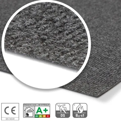 Floordirekt Event- und Messeteppich Sintra - Rollenware - Pflegeleichter Gangläufer - Dunkelgrau - 200 x 3000 cm
