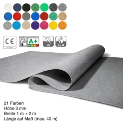 Floordirekt Event- und Messeteppich Sintra - Rollenware - Pflegeleichter Gangläufer - Grau meliert - 200 x 3000 cm