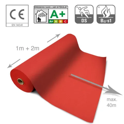 Floordirekt Event- und Messeteppich Sintra - Rollenware - Pflegeleichter Gangläufer - Rot - 200 x 3000 cm