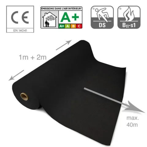 Floordirekt Event- und Messeteppich Sintra - Rollenware - Pflegeleichter Gangläufer - Schwarz - 200 x 3000 cm