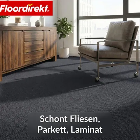 Floordirekt Nadelfilz-Teppich Malta - Rollenware - Bodenbelag aus Nadelvlies - Anthrazit - 200 x 3000 cm