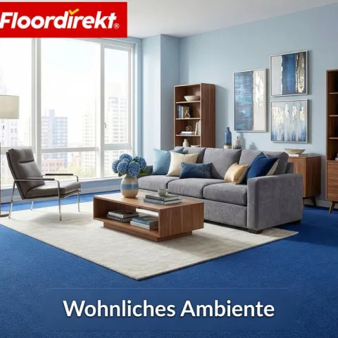 Floordirekt Nadelfilz-Teppich Malta - Rollenware - Bodenbelag aus Nadelvlies - Dunkelblau - 200 x 3000 cm