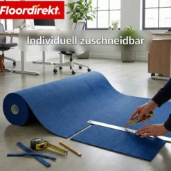 Floordirekt Nadelfilz-Teppich Malta - Rollenware - Bodenbelag aus Nadelvlies - Dunkelblau - 200 x 3000 cm
