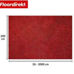 Floordirekt Nadelfilz-Teppich Malta - Rollenware - Bodenbelag aus Nadelvlies - Dunkelrot - 200 x 3000 cm
