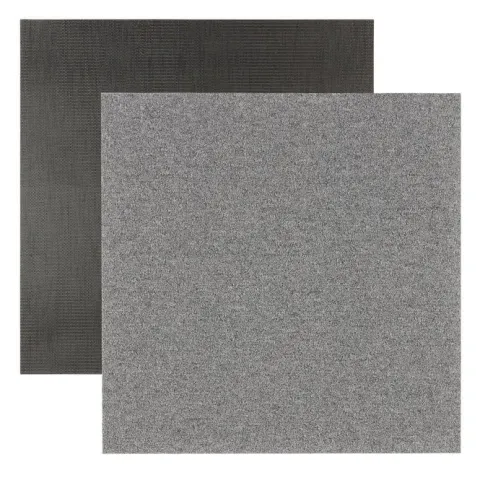 FLOORDIREKT Nylon Teppichfliese Edinburgh - 50 x 50 cm - Selbstliegend - Hellgrau