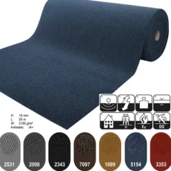 Floordirekt Schmutzfangmatte Hong Kong - Individuell einsetzbar - Rutschfest - Blau - 200 x 1500 cm