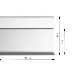 FLOORDIREKT Sockelleiste Aluminium - KWS 608 - Höhe: 8 cm - Länge: 1,90m