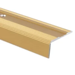 FLOORDIREKT Stufenkantenprofil Glory - Vorgebohrt - L-Form - Gold - 3,6 x 1,7 x 90 cm