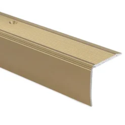 FLOORDIREKT Stufenkantenprofil Integral - Eckig und Selbstklebend - Gold - 3 x 2 x 134 cm