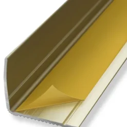 FLOORDIREKT Stufenkantenprofil Integral - Eckig und Selbstklebend - Gold - 3 x 2 x 134 cm