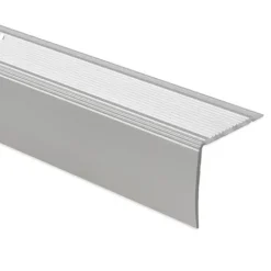FLOORDIREKT Stufenkantenprofil Integral - Eckig und Selbstklebend - Silber - 3 x 2 x 90 cm