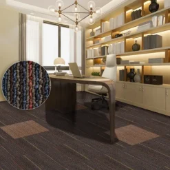 FLOORDIREKT Teppichfliese Berlin - Selbstliegend - 50x50 cm - Braun