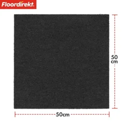 FLOORDIREKT Teppichfliese Moscow - Selbstliegend - 50 x 50 cm - Anthrazit
