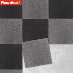 FLOORDIREKT Teppichfliese Moscow - Selbstliegend - 50 x 50 cm - Anthrazit