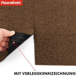 FLOORDIREKT Teppichfliese Moscow - Selbstliegend - 50 x 50 cm - Beige