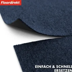 FLOORDIREKT Teppichfliese Moscow - Selbstliegend - 50 x 50 cm - Blau