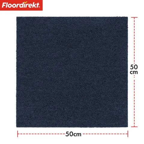 FLOORDIREKT Teppichfliese Moscow - Selbstliegend - 50 x 50 cm - Blau