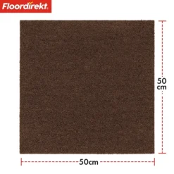 FLOORDIREKT Teppichfliese Moscow - Selbstliegend - 50 x 50 cm - Hellbraun
