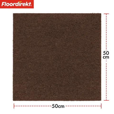 FLOORDIREKT Teppichfliese Moscow - Selbstliegend - 50 x 50 cm - Hellbraun