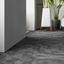 FLOORDIREKT Teppichfliese Santo - 50 x 50 cm - Selbstliegend - Grau 76