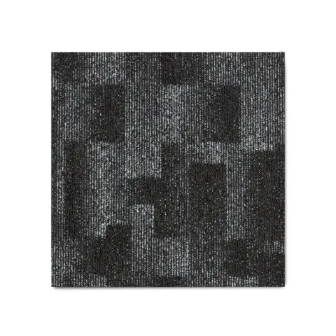 FLOORDIREKT Teppichfliese Santo - 50 x 50 cm - Selbstliegend - Schwarz 78
