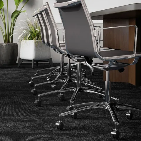 FLOORDIREKT Teppichfliese Santo - 50 x 50 cm - Selbstliegend - Schwarz 78