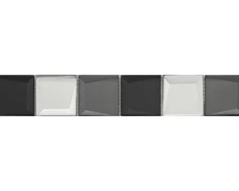 Glasbordüre Glas REFLEX schwarz mix 4,8x29,8 cm