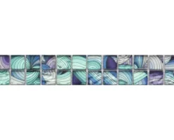 Glasbordüre Glas weiß/blau/lila mix 4,8x29,8 cm