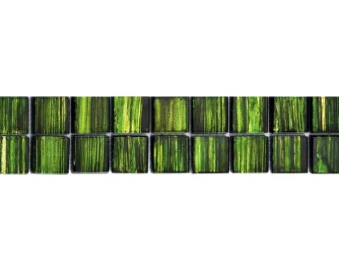 Glasbordüre Jewelry grün 6x28,8 cm