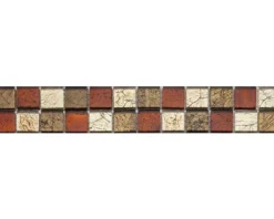 Glasbordüre 4,8x29,8 cm color mix mit kleinen Steinchen