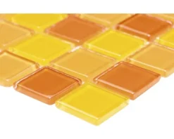 Glasmosaik CM 4523 mix rot/orange/gelb 30,2x32,7 cm