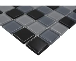 Glasmosaik CM 4999 mix schwarz 30,2x32,7 cm