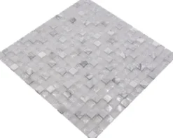 Glasmosaik mit Naturstein XIC 1011 weiß 30,5x30,5 cm