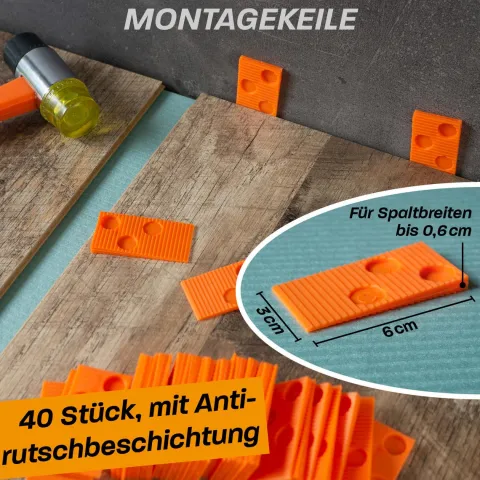 Hinrichs Laminat Verlegeset - 46-teiliges Komplettset - Boden Verlegewerkzeug
