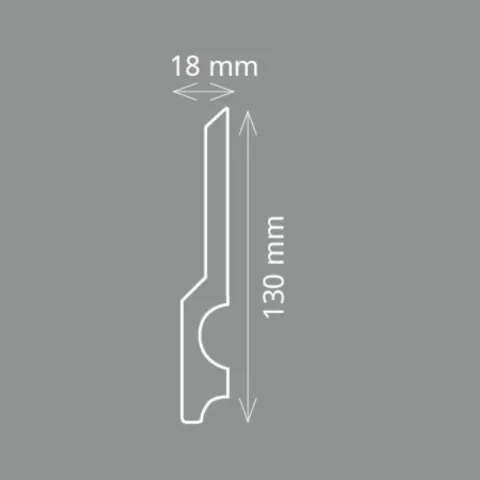 HOMESTAR Fußleiste CF 14, 18 x 130 mm, Länge 2 m