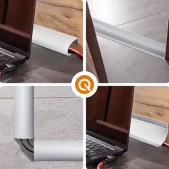 6in1 Multifunktionale PVC-Abschlussleiste Selbstklebend – Breite 75 mm - flexibel, robust und vielseitig einsetzbar - 25 Meter, Schwarz