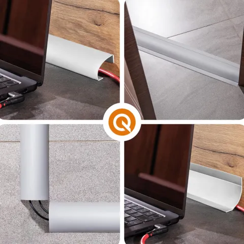 6in1 Multifunktionale PVC-Abschlussleiste Selbstklebend – Breite 75 mm - flexibel, robust und vielseitig einsetzbar - 25 Meter, Schwarz