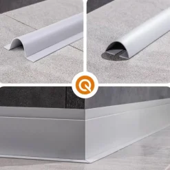 6in1 Multifunktionale PVC-Abschlussleiste Selbstklebend – Breite 75 mm - flexibel, robust und vielseitig einsetzbar - 25 Meter, Schwarz
