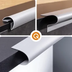 6in1 Multifunktionale PVC-Abschlussleiste Selbstklebend – Breite 75 mm - flexibel, robust und vielseitig einsetzbar - 10 Meter, Grau